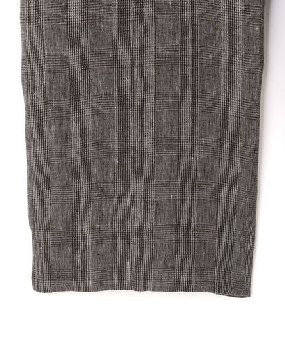 SWITCHING EASY TROUSERS ‐Glen check Linen‐