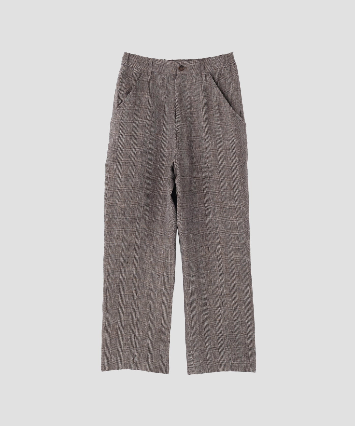 SWITCHING EASY TROUSERS ‐Glen check Linen‐