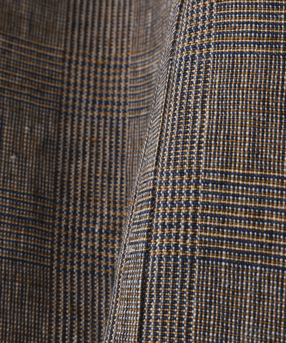 SWITCHING EASY TROUSERS ‐Glen check Linen‐