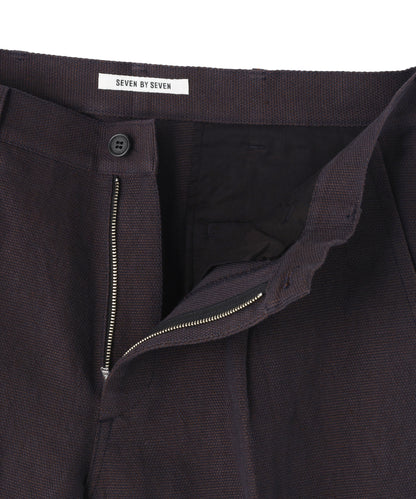 ONE TUCK CASUAL PANTS ‐Linen Cotton mesh‐