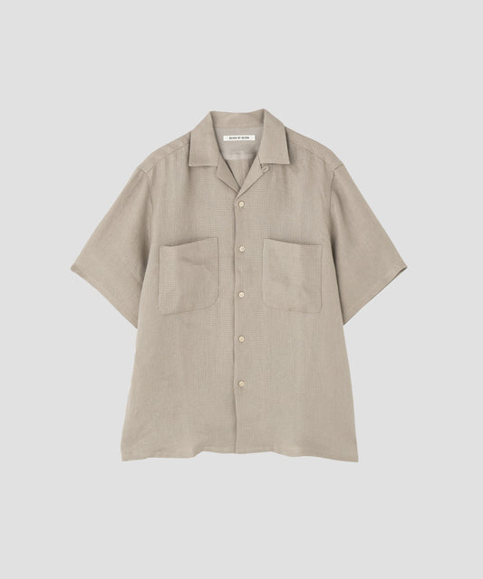 OPEN COLLAR SHIRTS　S/S ‐Linen Dobby mesh‐