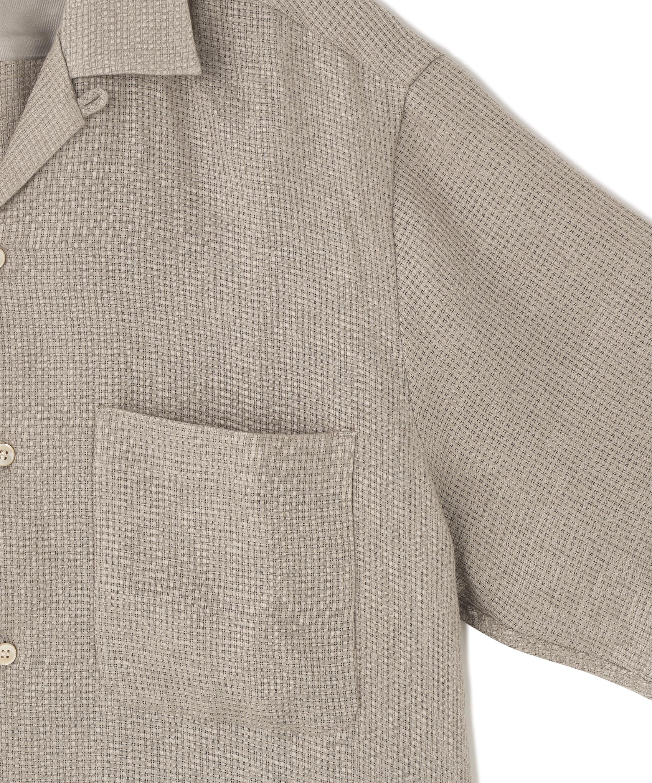 OPEN COLLAR SHIRTS S/S ‐Linen Dobby mesh‐ | SEVEN BY SEVEN