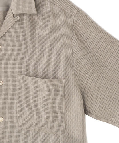 OPEN COLLAR SHIRTS　S/S ‐Linen Dobby mesh‐