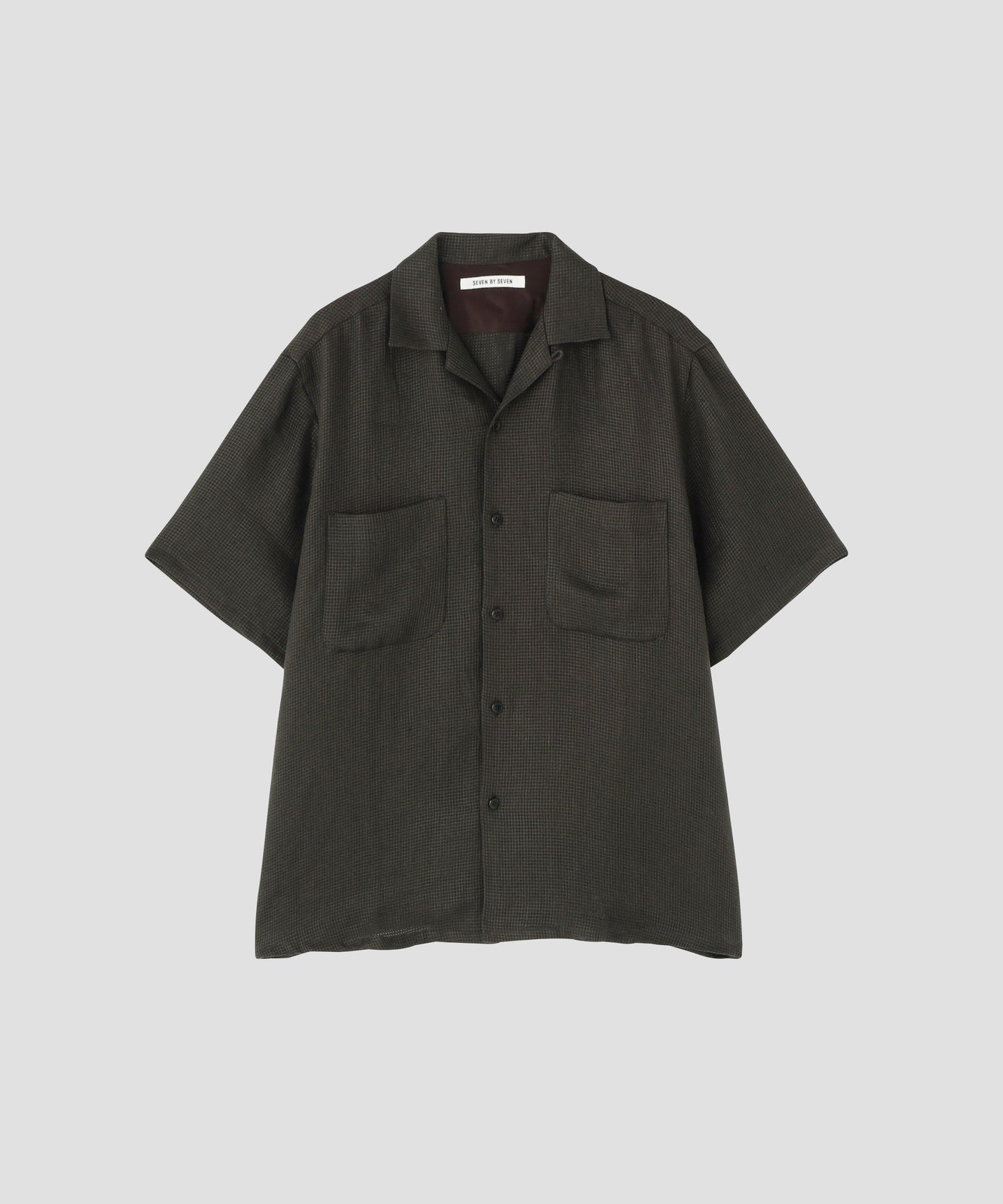 OPEN COLLAR SHIRTS　S/S ‐Linen Dobby mesh‐