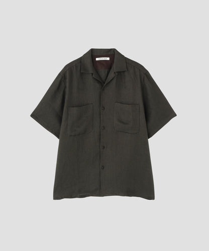 OPEN COLLAR SHIRTS　S/S ‐Linen Dobby mesh‐