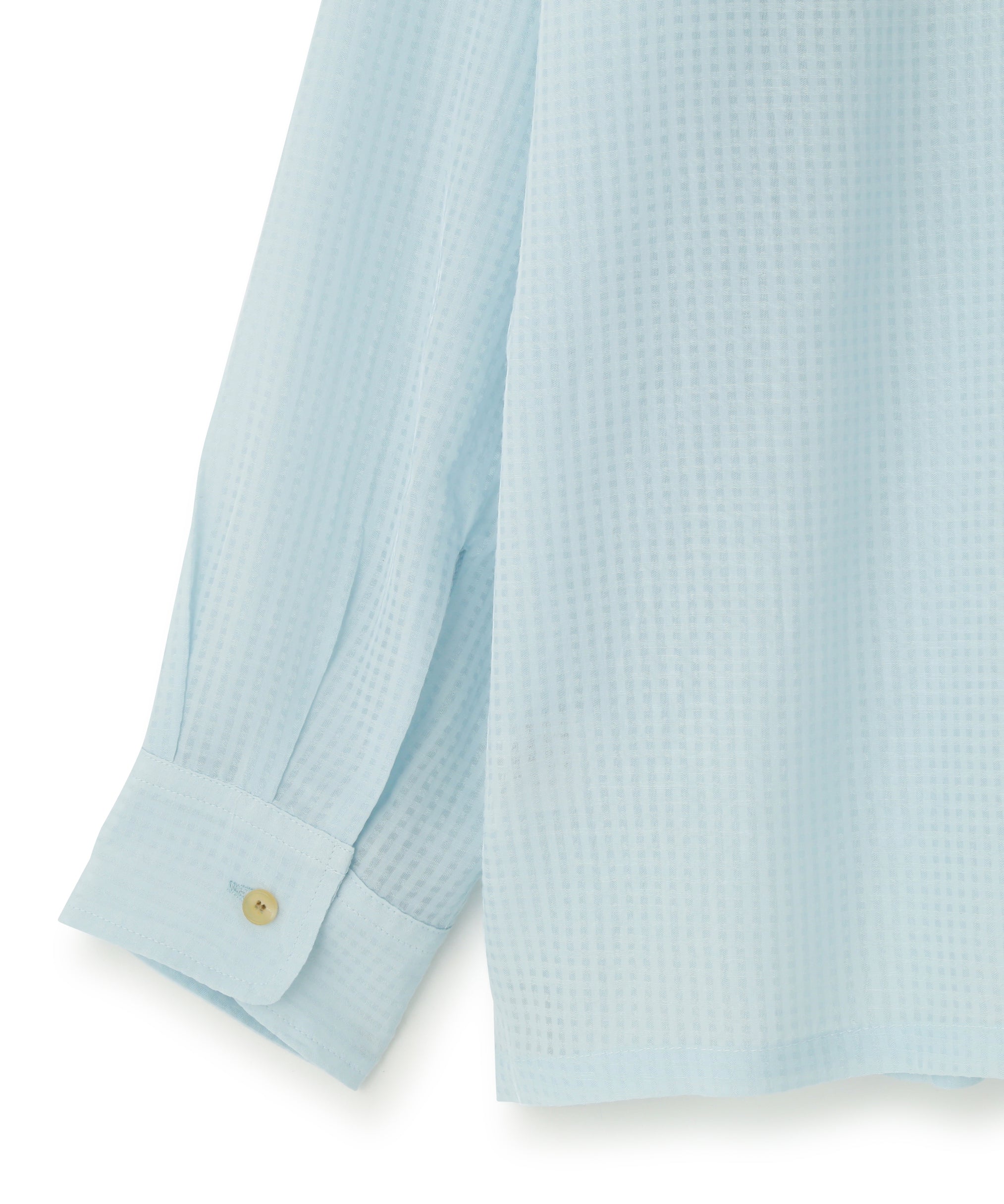 SHEER OPEN COLLAR SHIRTS L/S ‐Gingham Check Indian fabric‐ | SEVEN