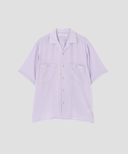 SHEER OPEN COLLAR SHIRTS　S/S ‐Gingham Check Indian fabric‐