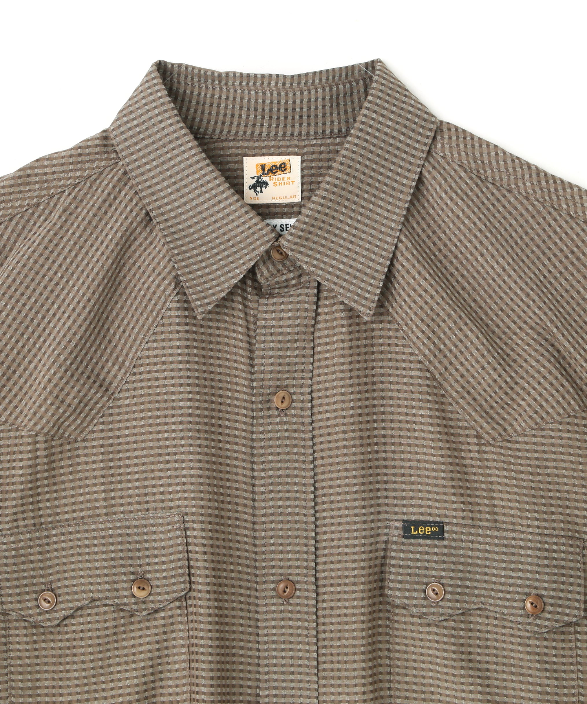 Lee/SEVEN BY SEVEN】 SHEER COWBOY SHIRTS ‐Gingham Check Indian fabric‐