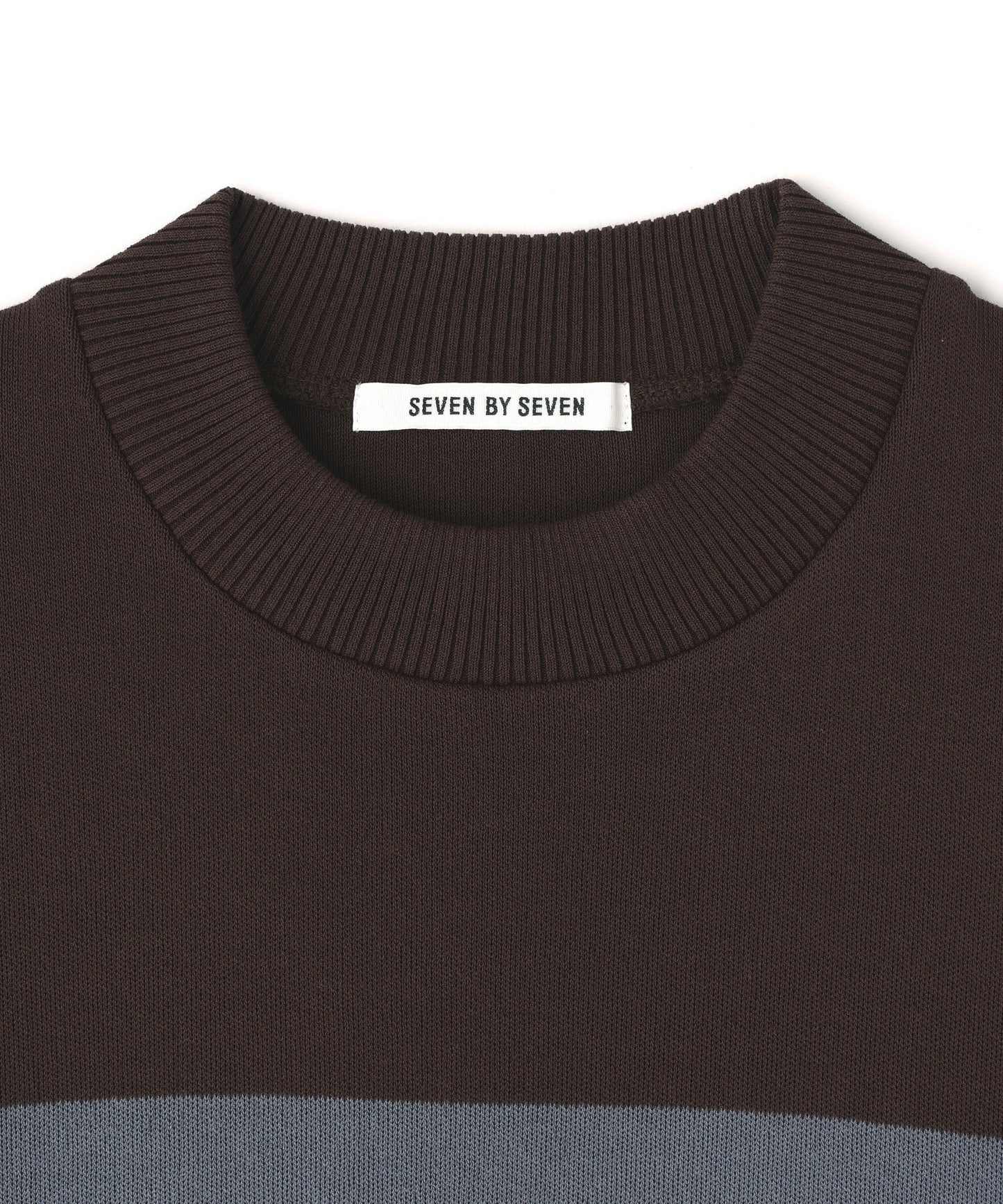 CREW NECK STRIPE KNIT SWEATER ‐Cool touch Organic cotton‐