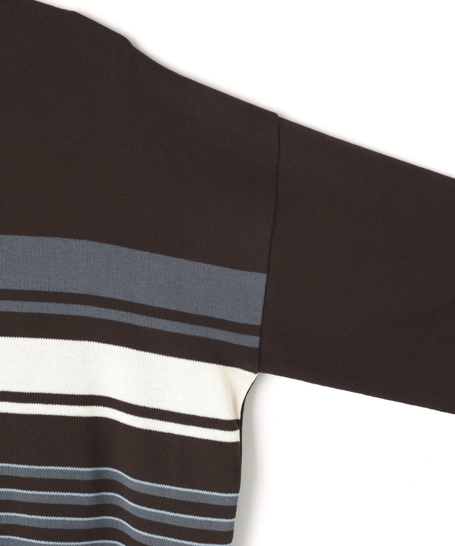 CREW NECK STRIPE KNIT SWEATER ‐Cool touch Organic cotton‐