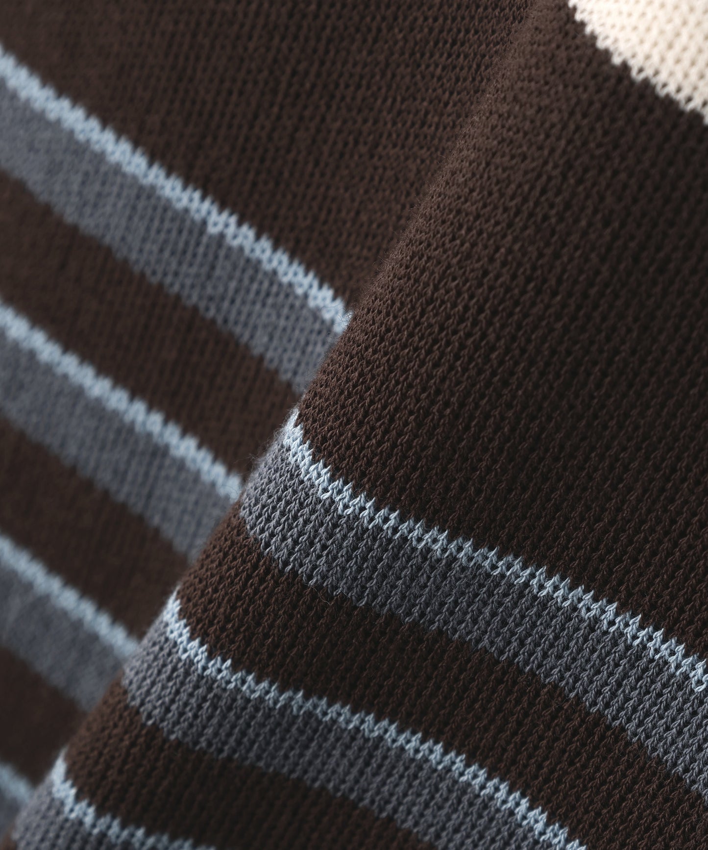 CREW NECK STRIPE KNIT SWEATER ‐Cool touch Organic cotton‐