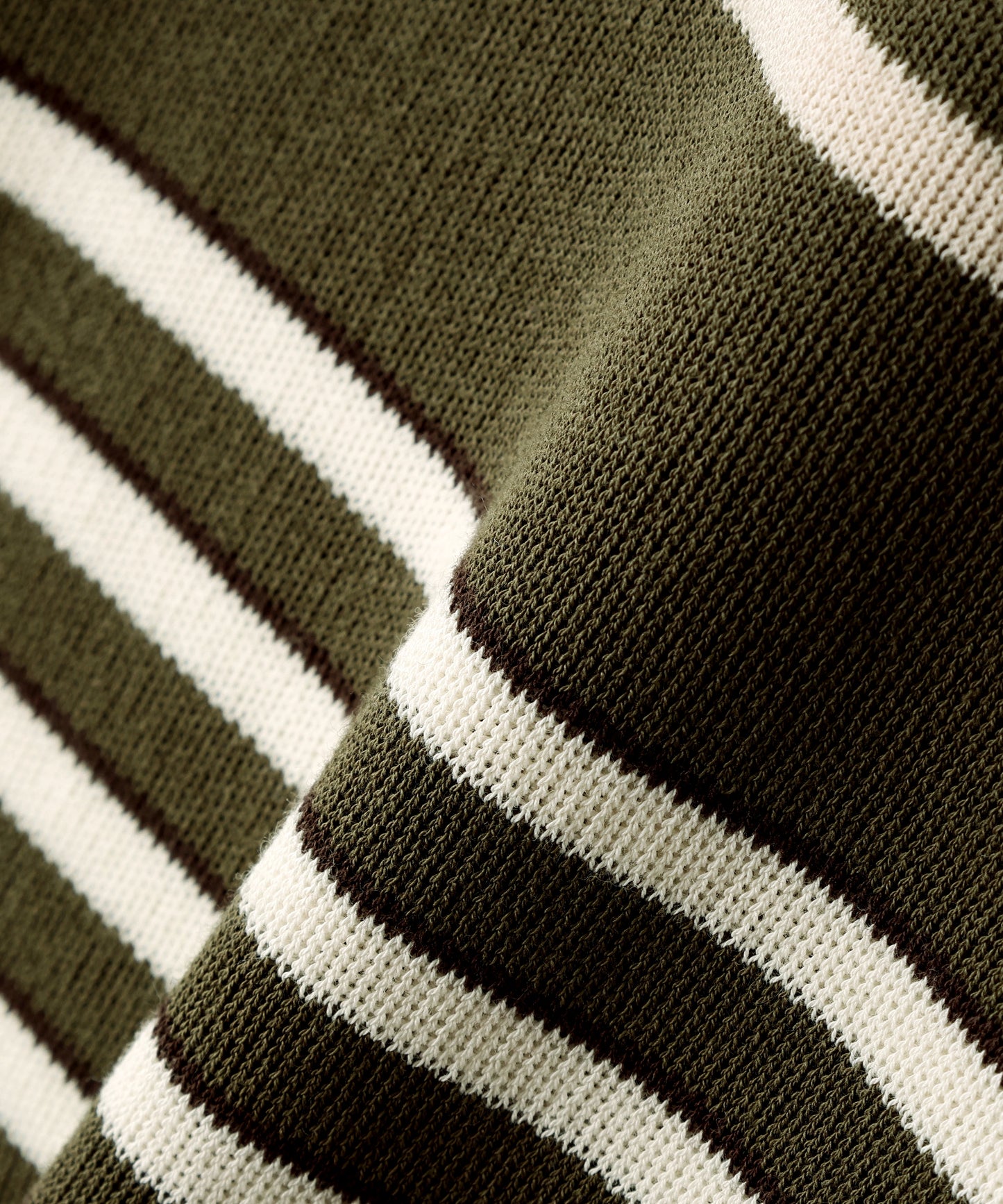 CREW NECK STRIPE KNIT SWEATER ‐Cool touch Organic cotton‐