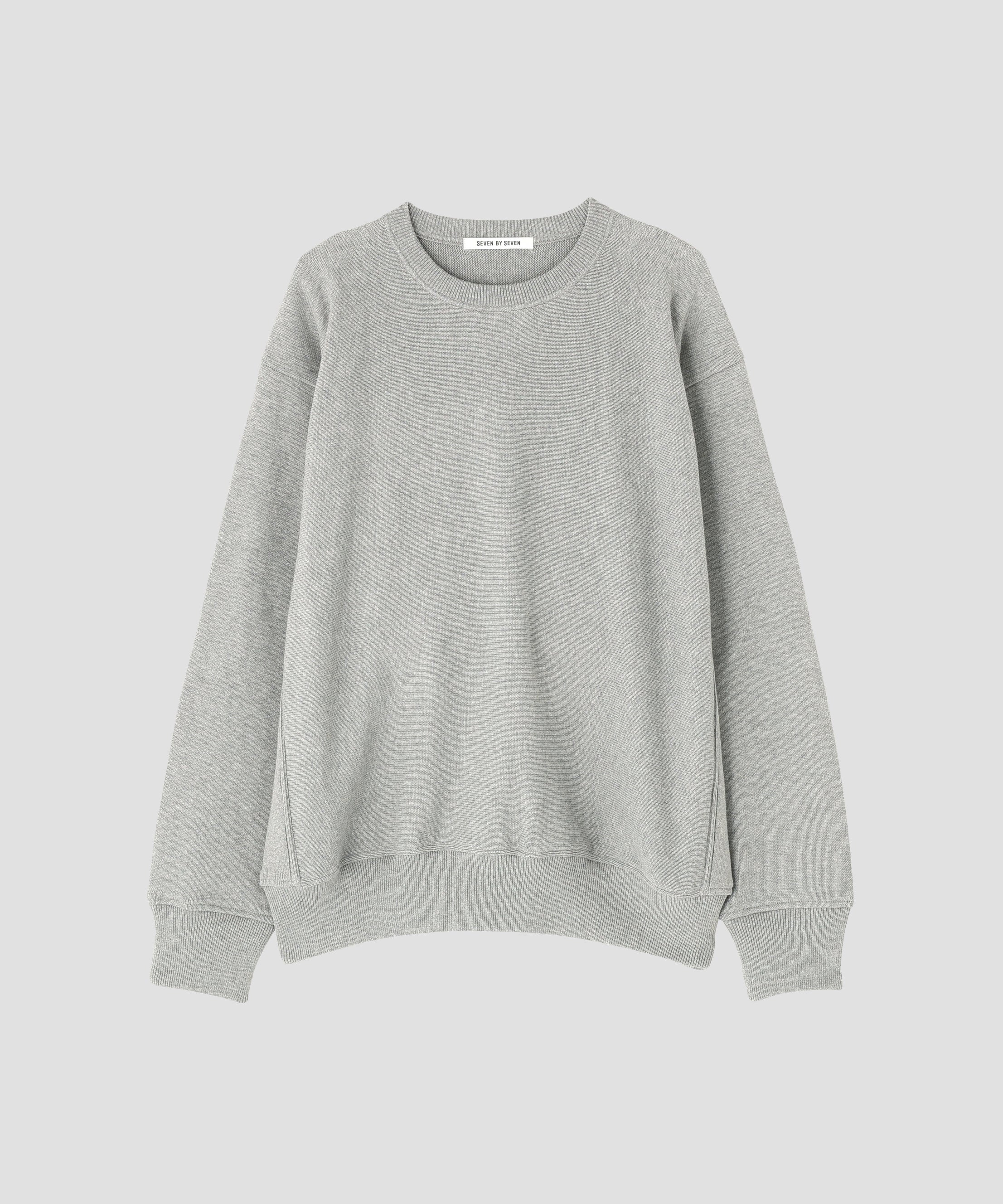 CREW NECK KNIT SWEAT SHIRTS ‐Tight tension Cotton‐ | SEVEN BY SEVEN