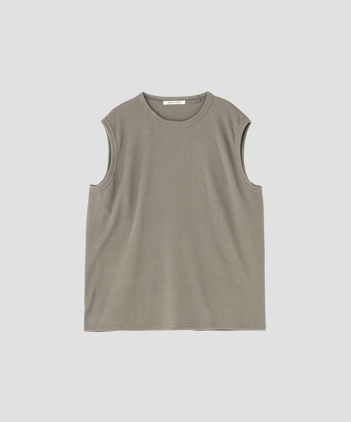 WRAP AROUND SLEEVELESS THERMAL TEE ‐Fabric dyed‐