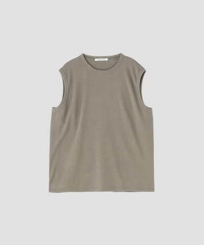 WRAP AROUND SLEEVELESS THERMAL TEE ‐Fabric dyed‐