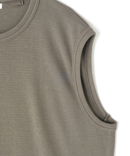 WRAP AROUND SLEEVELESS THERMAL TEE ‐Fabric dyed‐