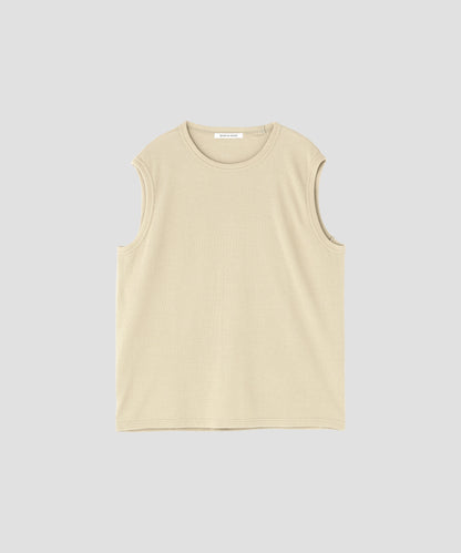 WRAP AROUND SLEEVELESS THERMAL TEE ‐Fabric dyed‐