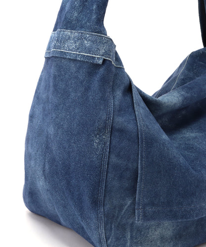 LEATHER SHOURDER BAG -Goat suede Antique finish-