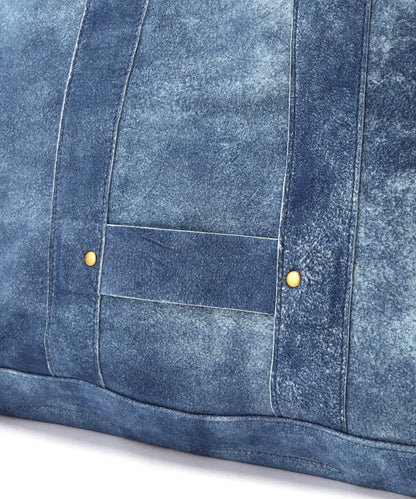 LEATHER TOTE BAG -Goat suede Antique finish-