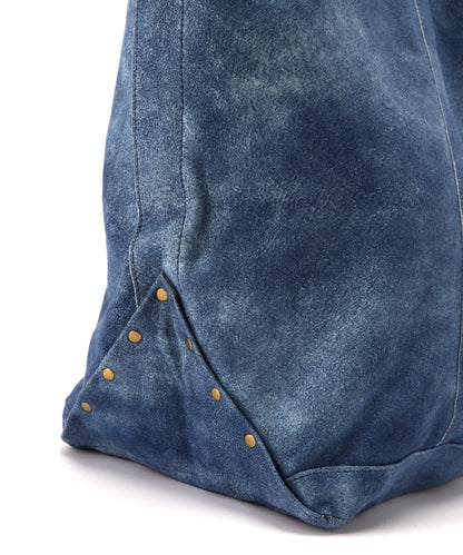LEATHER TOTE BAG -Goat suede Antique finish-