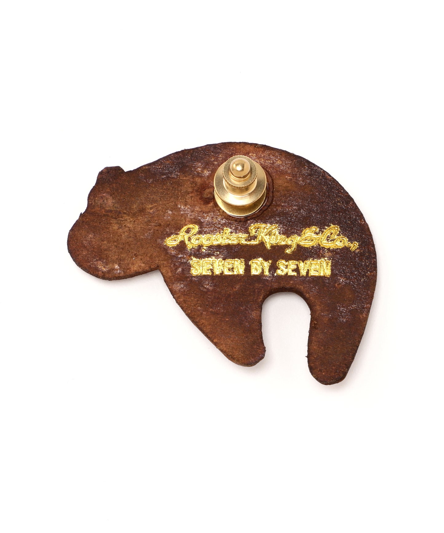 【Rooster King＆Co.,/SEVEN BY SEVEN】 LEATHER CARVING PINS -Bear-