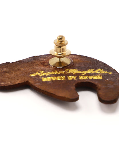【Rooster King＆Co.,/SEVEN BY SEVEN】 LEATHER CARVING PINS -Bear-