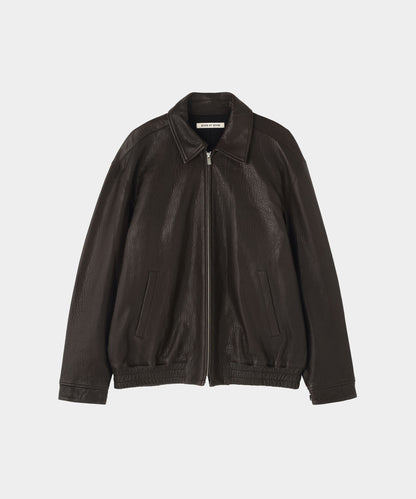 LEATHER ZIP UP BLOUSON ‐Sheep Shrink Leather ‐