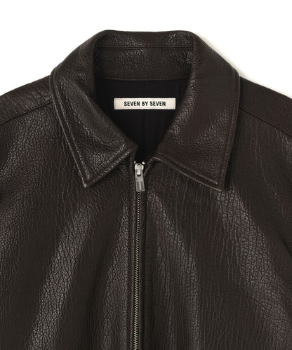 LEATHER ZIP UP BLOUSON ‐Sheep Shrink Leather ‐