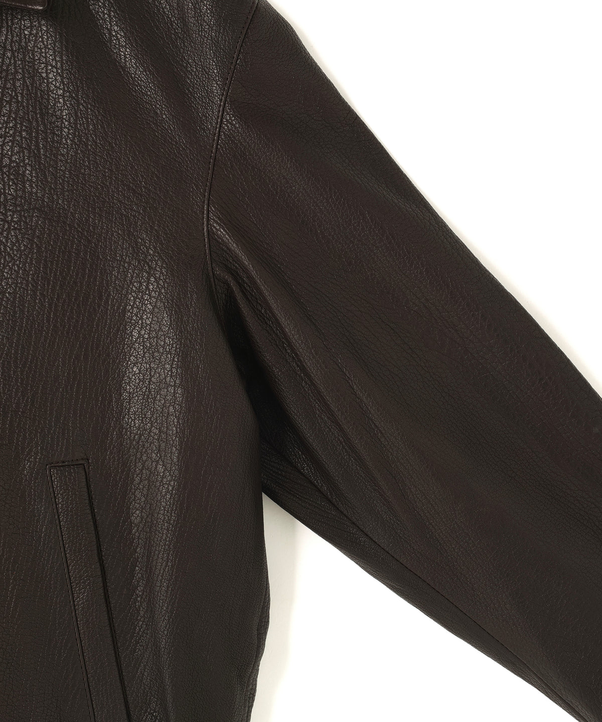 LEATHER ZIP UP BLOUSON ‐Sheep Shrink Leather ‐