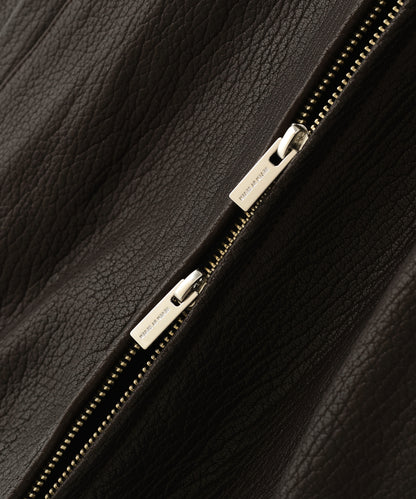 LEATHER ZIP UP BLOUSON ‐Sheep Shrink Leather ‐