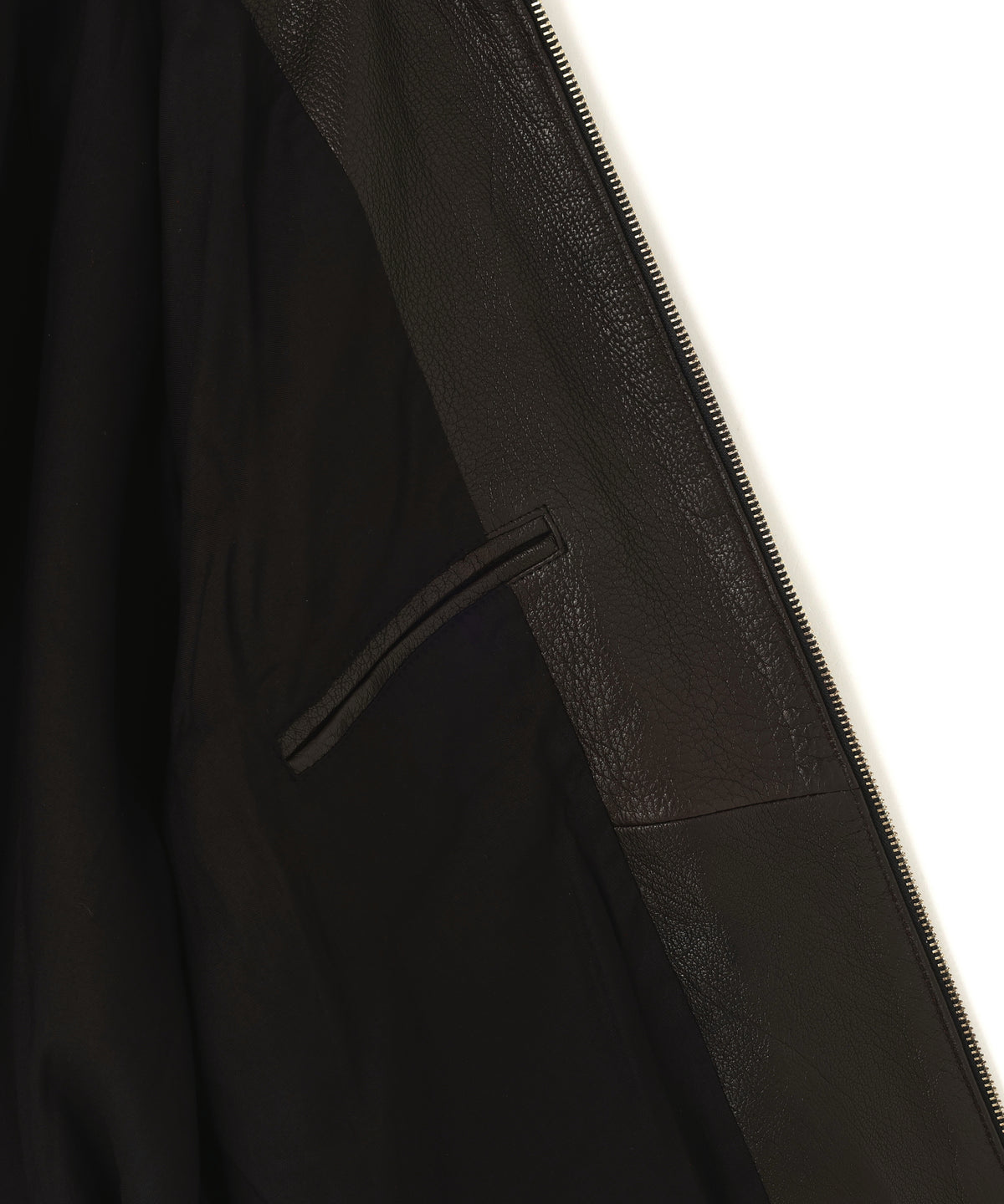 LEATHER ZIP UP BLOUSON ‐Sheep Shrink Leather ‐