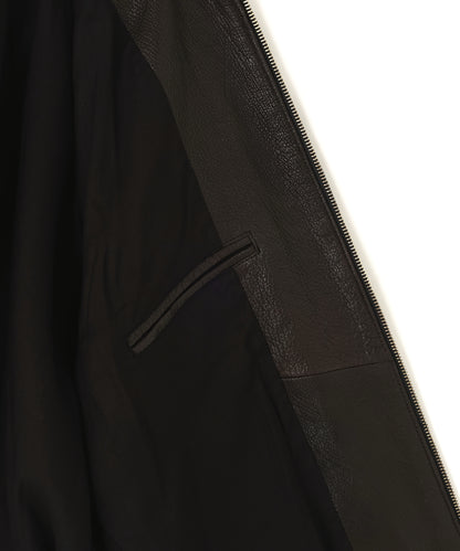LEATHER ZIP UP BLOUSON ‐Sheep Shrink Leather ‐