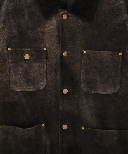 【PRE ORDER】LEATHER MICHIGAN CHORE COAT ‐Antique finish‐