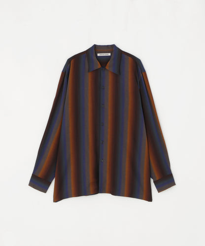 LOOSE SHIRTS  - Wool Rayon Gradetion stripe -