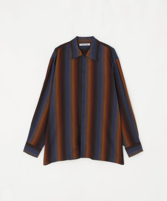 LOOSE SHIRTS  - Wool Rayon Gradetion stripe -
