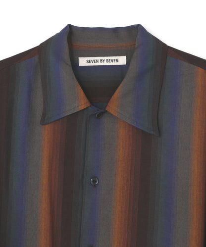 LOOSE SHIRTS  - Wool Rayon Gradetion stripe -