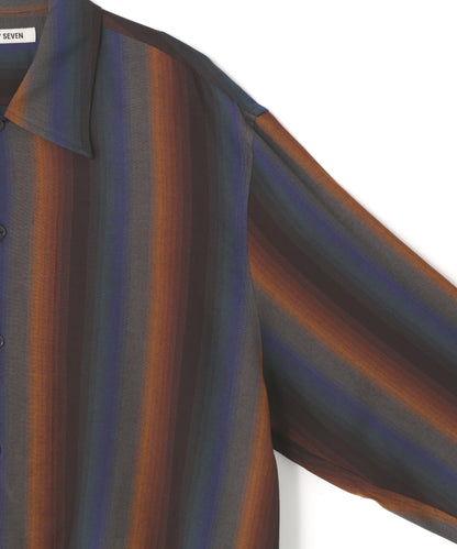 LOOSE SHIRTS  - Wool Rayon Gradetion stripe -