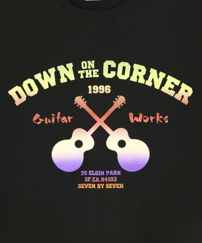 【SEVEN BY SEVEN / Down on the Corner】 GRADATION PRINT TEE ‐Guitar‐