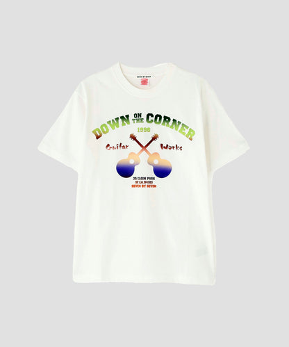 【SEVEN BY SEVEN / Down on the Corner】 GRADATION PRINT TEE ‐Guitar‐
