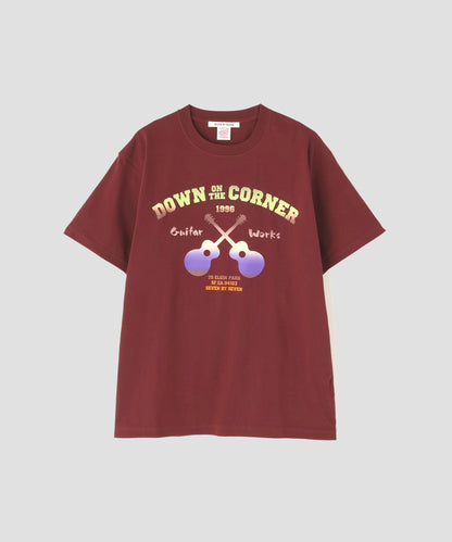【SEVEN BY SEVEN / Down on the Corner】 GRADATION PRINT TEE ‐Guitar‐