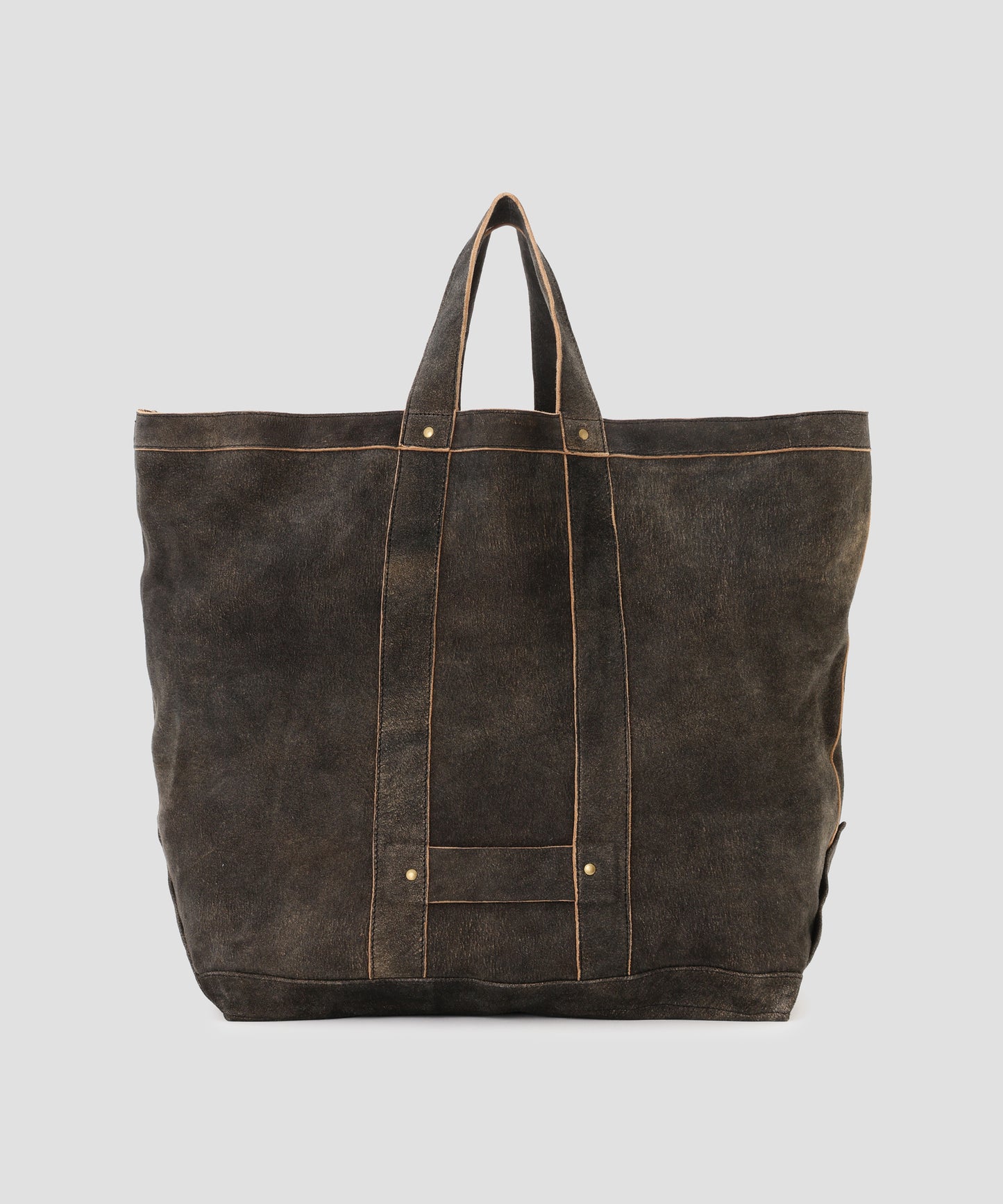 LEATHER TOTE BAG -Goat suede Antique finish-