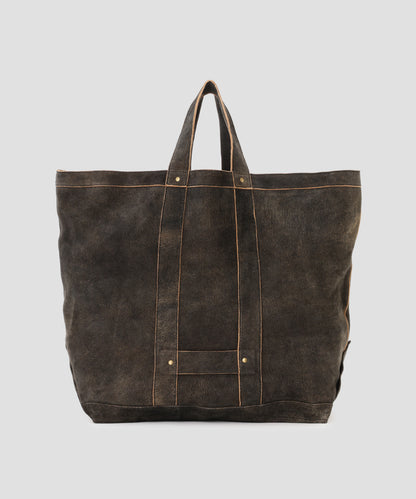 LEATHER TOTE BAG -Goat suede Antique finish-