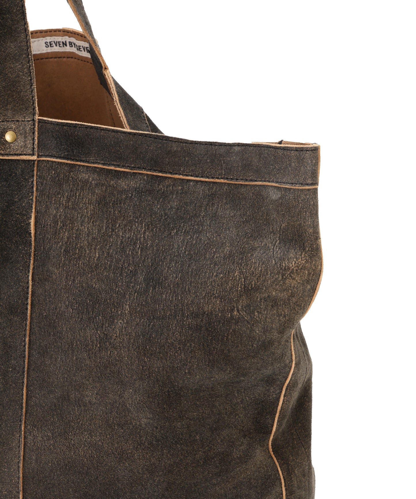LEATHER TOTE BAG -Goat suede Antique finish-