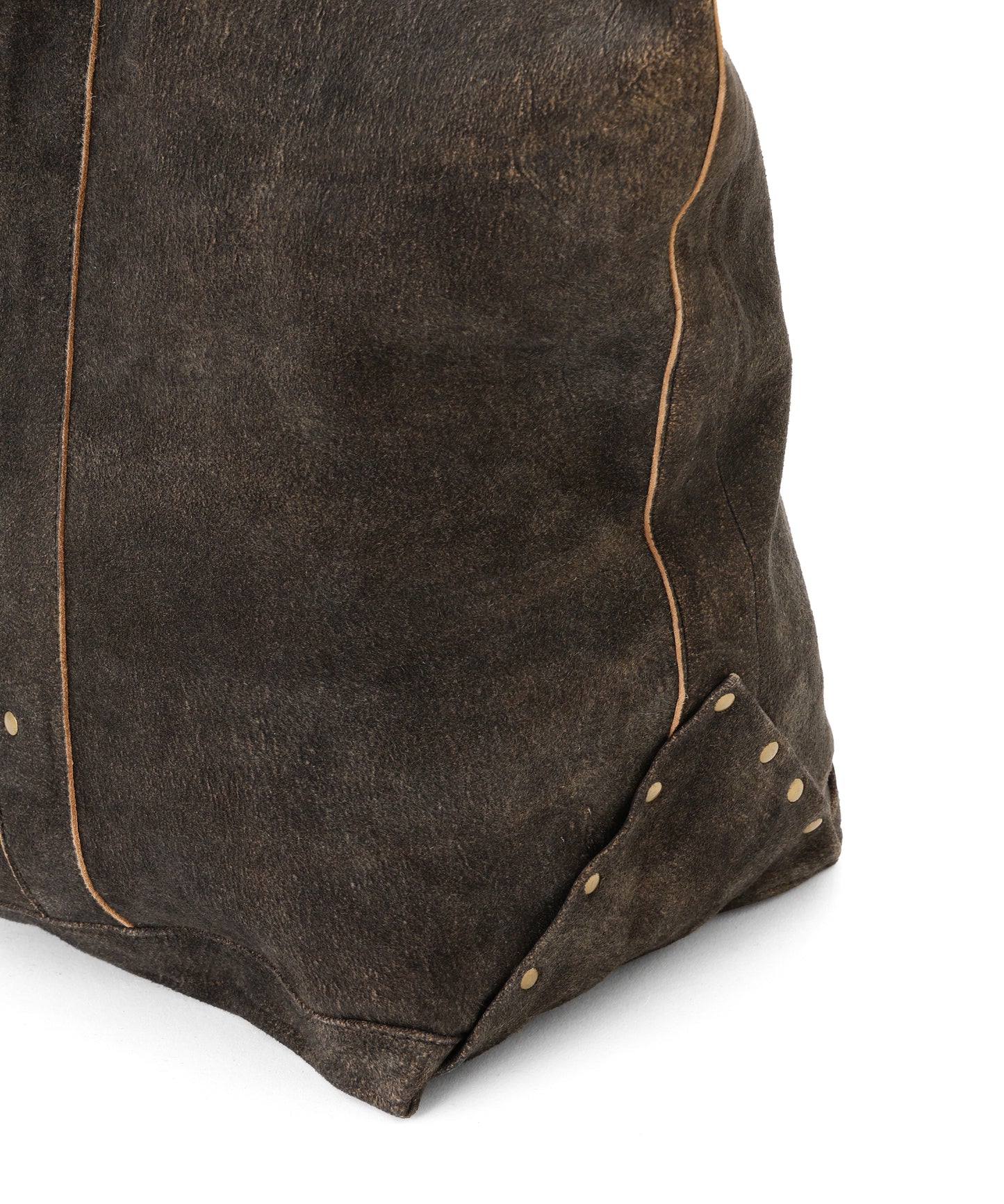 LEATHER TOTE BAG -Goat suede Antique finish-