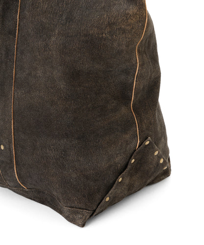 LEATHER TOTE BAG -Goat suede Antique finish-