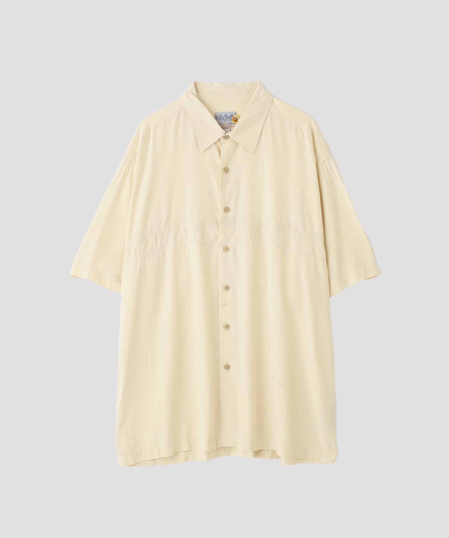 US Half Sleeve Embroidery Silk Shirts