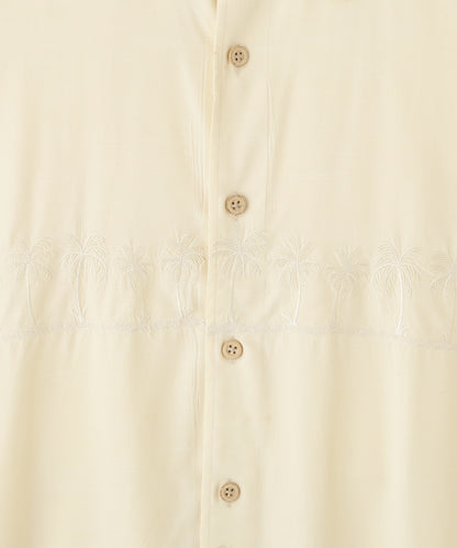 US Half Sleeve Embroidery Silk Shirts