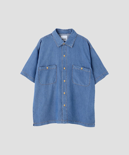 【MYTHINKS】TENCEL DENIM WORK SHIRT SHORT SLEEVE