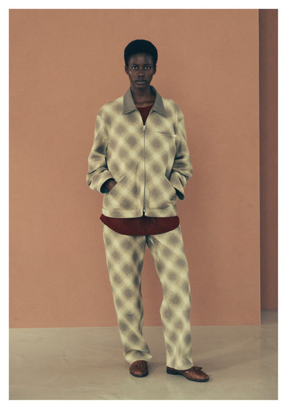 OMBRE CHECK DETROIT JACKET ‐Discharge printing‐