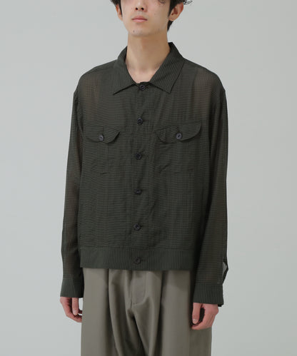 SHEER COWBOY JACKET - Gingham check Indian fabric -